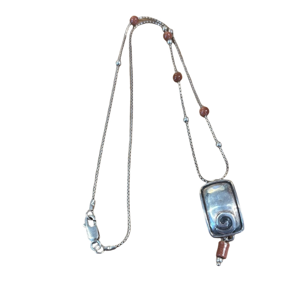 Silpada Vintage Sterling Silver Necklace with Rectangular Pendant